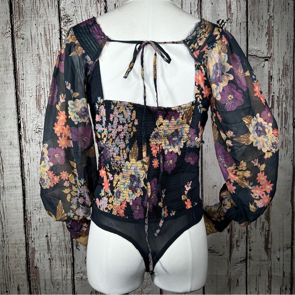 NEW NWT Free People Intimacy Wanderlust Floral Bodysuit Sheer Corset Size Small - Picture 7 of 16